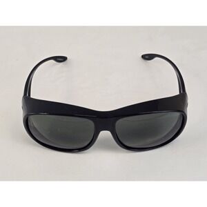 Yogo Vision 8059‎ Solar Shield Unisex Wrap Around Black Sunglasses 60-18-132 NIP